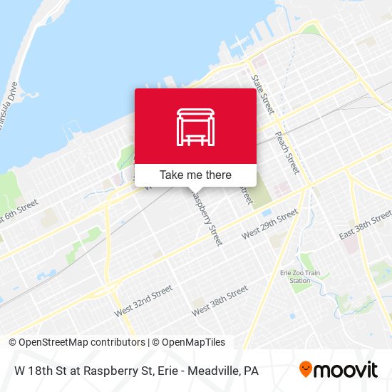 W 18th St at Raspberry St map
