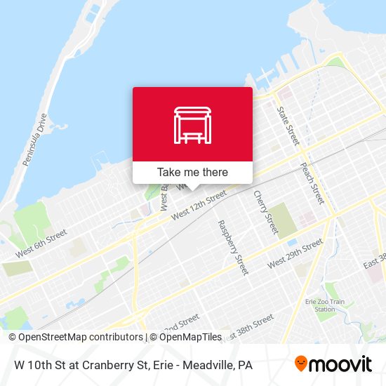 W 10th St at Cranberry St map