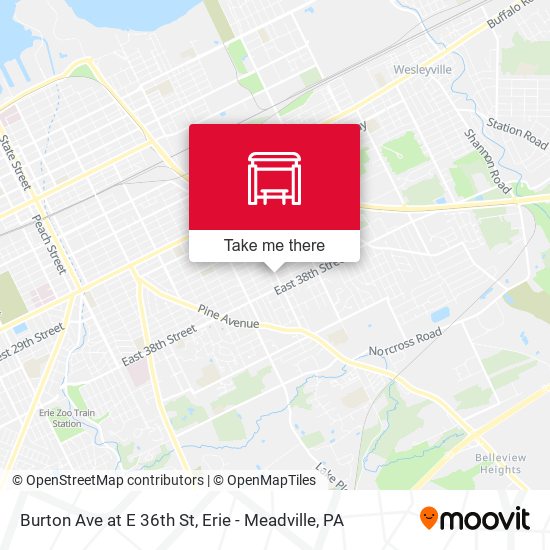 Burton Ave at E 36th St map