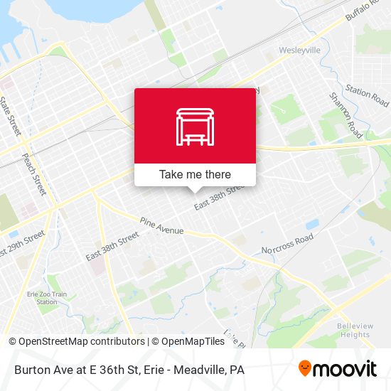 Burton Ave at E 36th St map