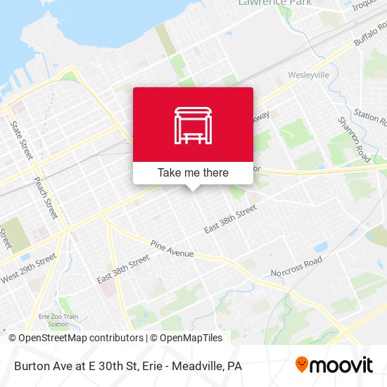 Burton Ave at E 30th St map