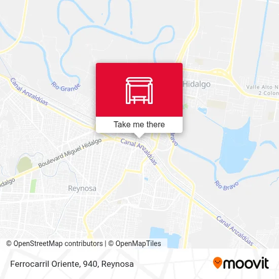 Ferrocarril Oriente, 940 map