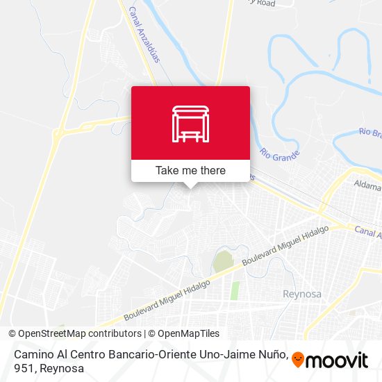Mapa de Camino Al Centro Bancario-Oriente Uno-Jaime Nuño, 951