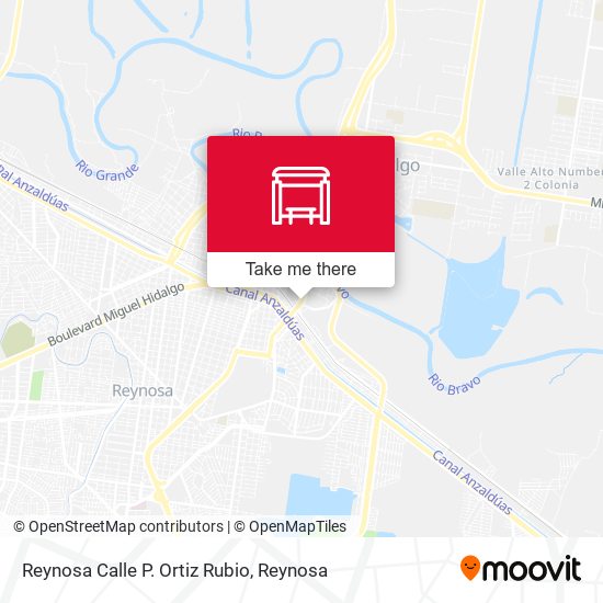 Mapa de Reynosa Calle P. Ortiz Rubio
