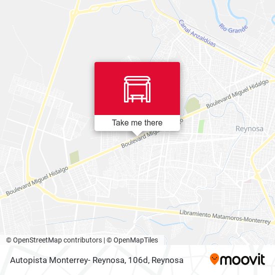 Autopista Monterrey- Reynosa, 106d map