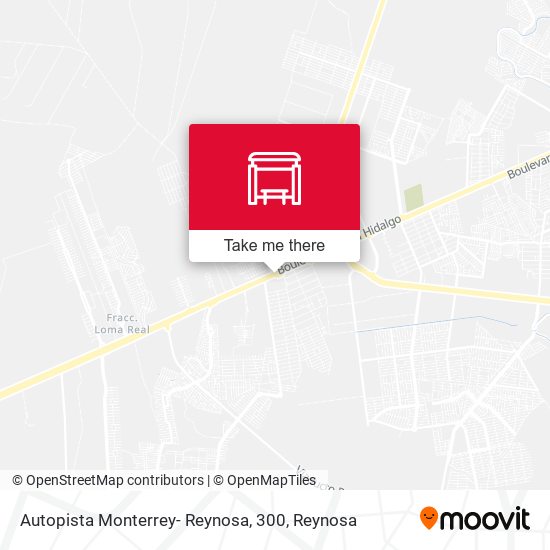 Autopista Monterrey- Reynosa, 300 map