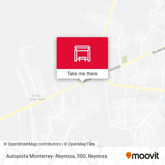 Autopista Monterrey- Reynosa, 300 map