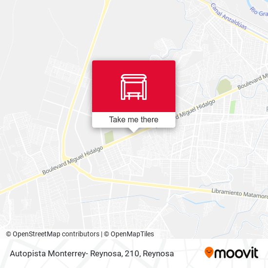 Mapa de Autopista Monterrey- Reynosa, 210