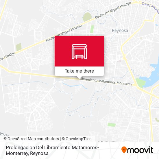 Mapa de Prolongación Del Libramiento Matamoros-Monterrey