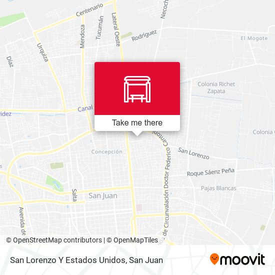 San Lorenzo Y Estados Unidos map