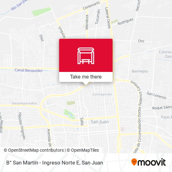 Mapa de B° San Martín - Ingreso Norte E