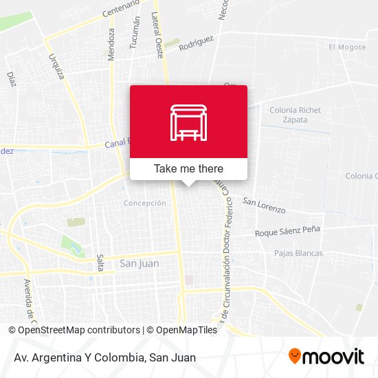 Av. Argentina Y Colombia map