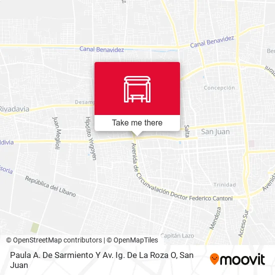 Paula A. De Sarmiento Y Av. Ig. De La Roza O map