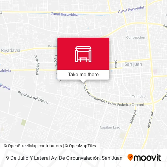 Mapa de 9 De Julio Y Lateral Av. De Circunvalación