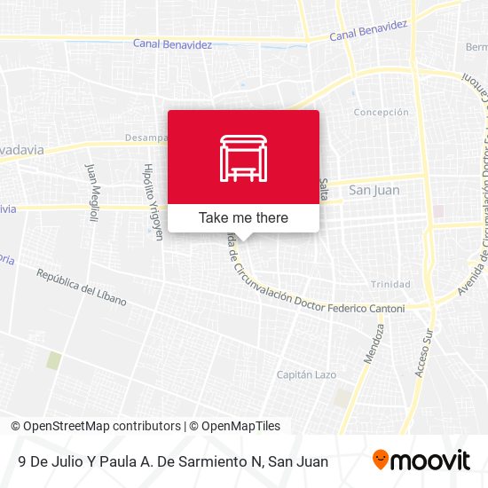 9 De Julio Y Paula A. De Sarmiento N map