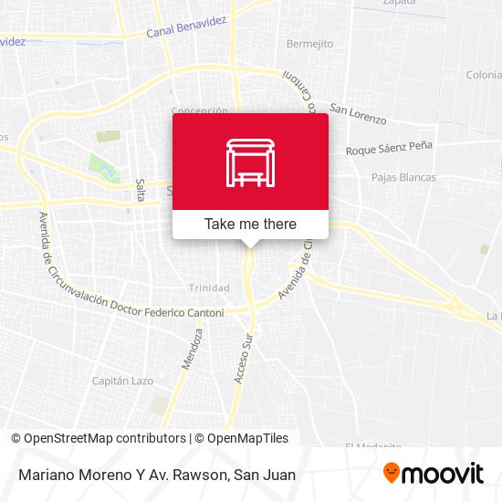 Mariano Moreno Y Av. Rawson map