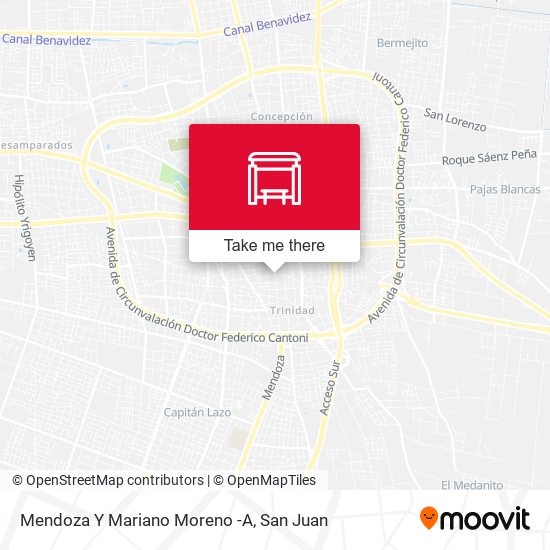 Mendoza Y Mariano Moreno -A map