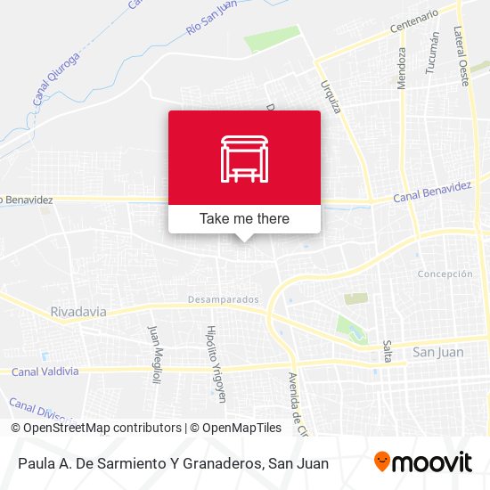 Paula A. De Sarmiento Y Granaderos map