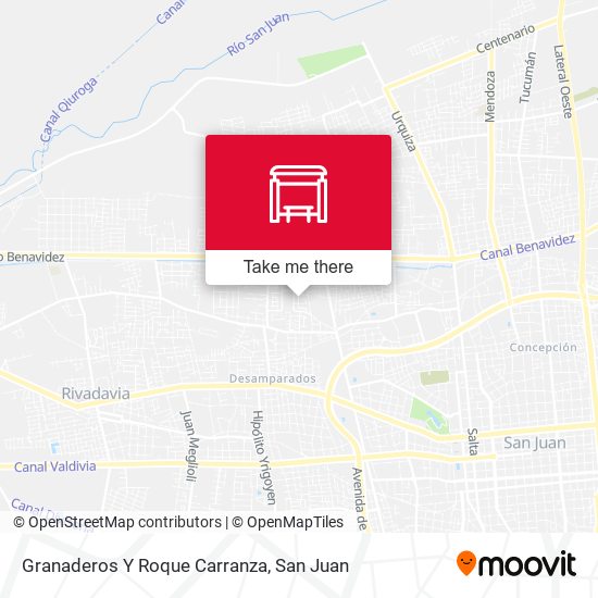 Granaderos Y Roque Carranza map