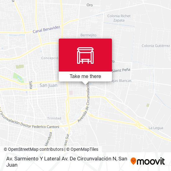 Av. Sarmiento Y Lateral Av. De Circunvalación N map