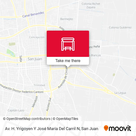 Mapa de Av. H. Yrigoyen Y José María Del Carril N