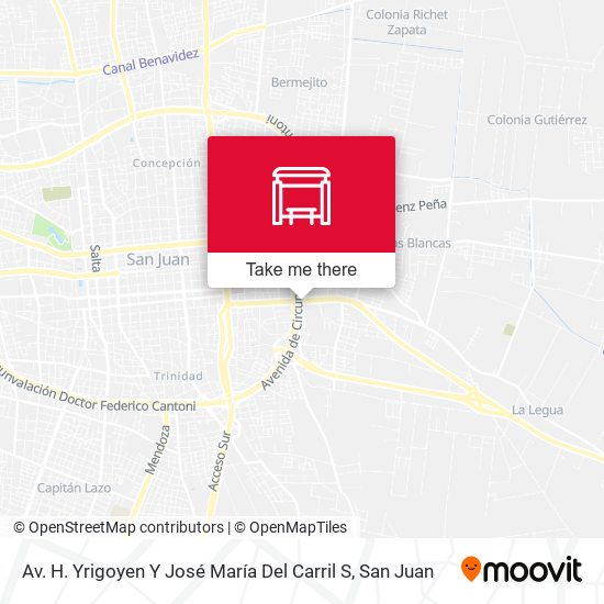 Av. H. Yrigoyen Y José María Del Carril S map