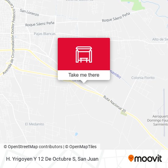 Mapa de H. Yrigoyen Y 12 De Octubre S