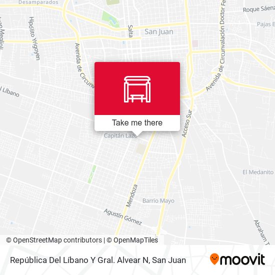 República Del Líbano Y Gral. Alvear N map