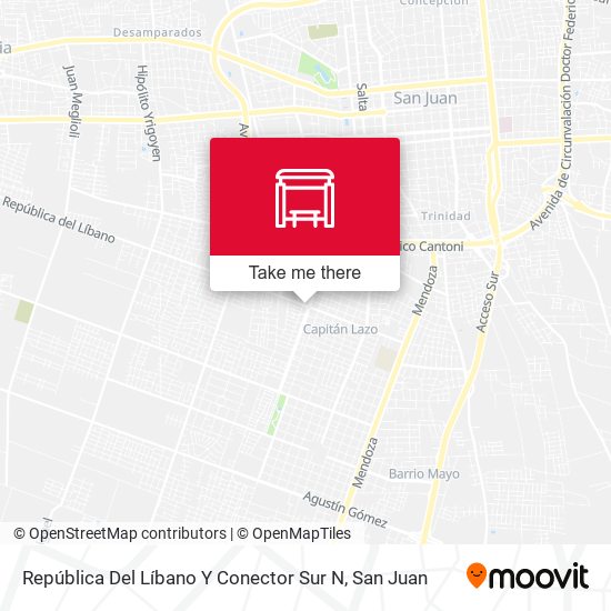 República Del Líbano Y Conector Sur N map