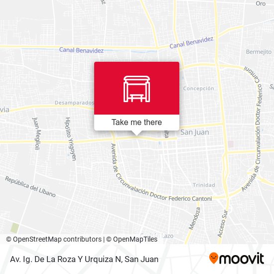 Av. Ig. De La Roza Y Urquiza N map