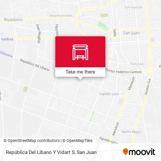 República Del Líbano Y Vidart S map