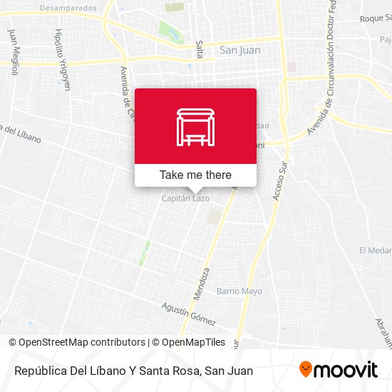 República Del Líbano Y Santa Rosa map