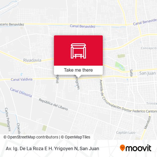 Av. Ig. De La Roza E H. Yrigoyen N map
