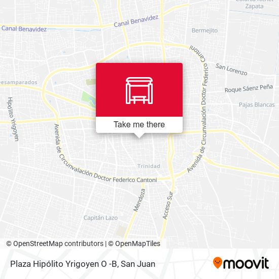 Plaza Hipólito Yrigoyen O -B map