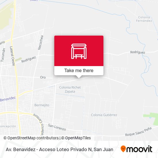 Mapa de Av. Benavídez - Acceso Loteo Privado N