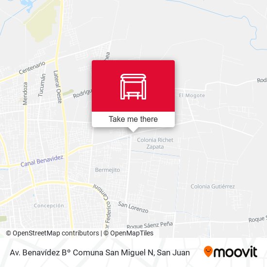 Av. Benavídez Bº Comuna San Miguel N map