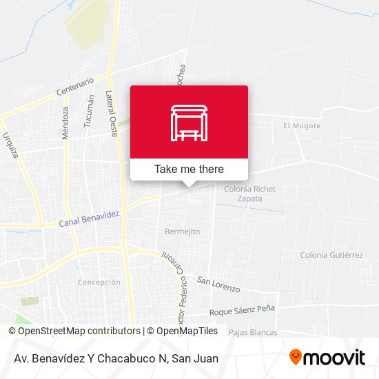 Av. Benavídez Y Chacabuco N map