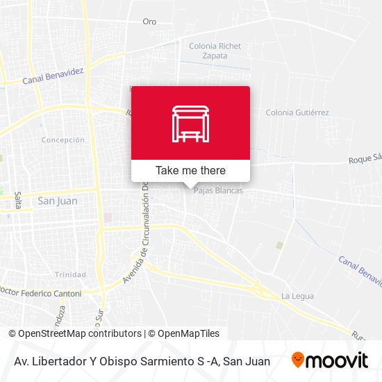 Av. Libertador Y Obispo Sarmiento S -A map
