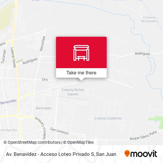 Av. Benavídez - Acceso Loteo Privado S map