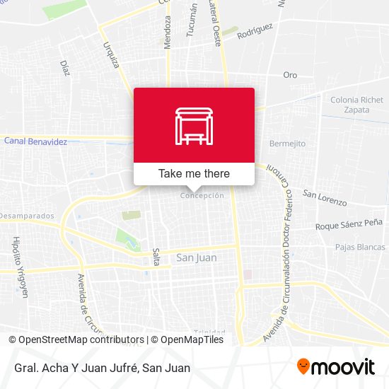 Gral. Acha Y Juan Jufré map
