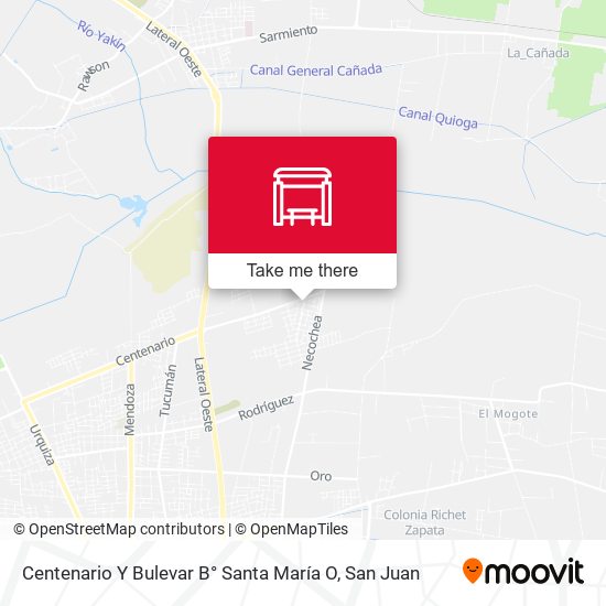 Centenario Y Bulevar B° Santa María O map