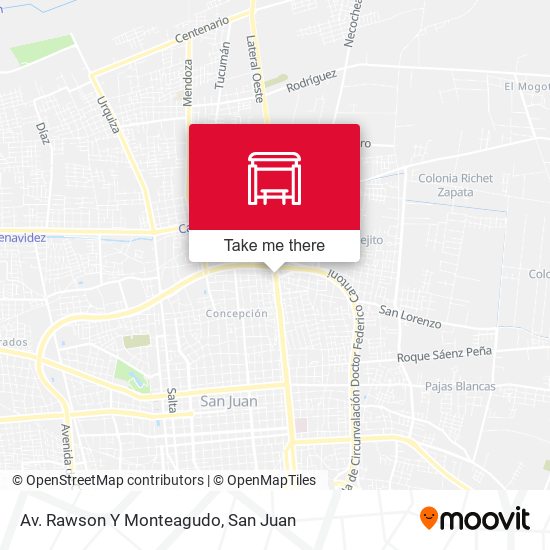 Mapa de Av. Rawson Y Monteagudo