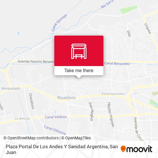 Plaza Portal De Los Andes Y Sanidad Argentina map