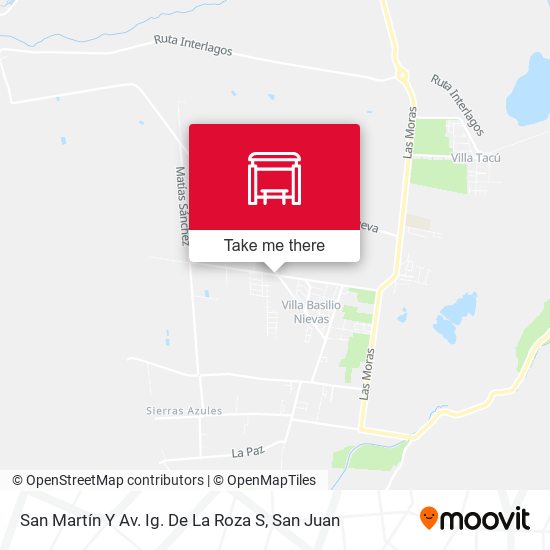 San Martín Y Av. Ig. De La Roza S map