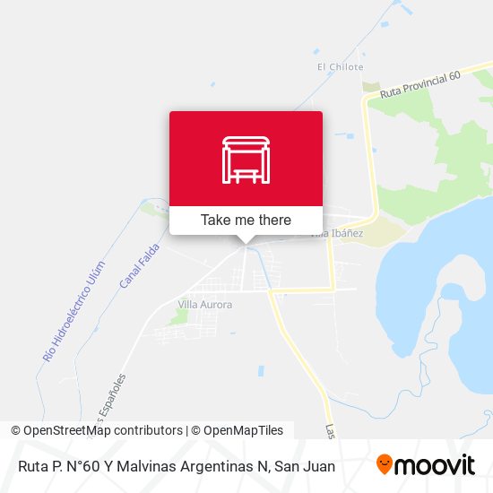 Ruta P. N°60 Y Malvinas Argentinas N map