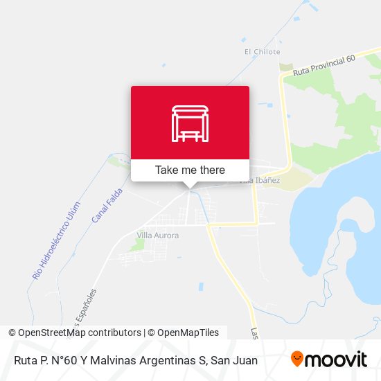 Ruta P. N°60 Y Malvinas Argentinas S map
