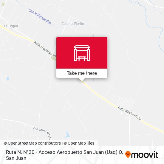 Ruta N. N°20 - Acceso Aeropuerto San Juan (Uaq) O map