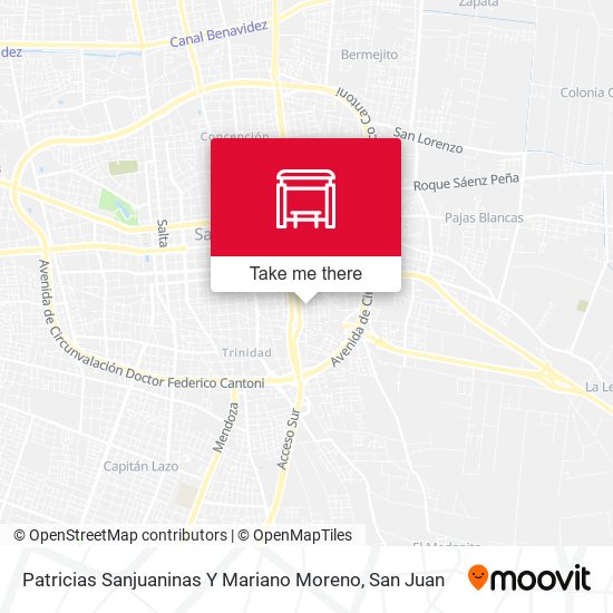 Mapa de Patricias Sanjuaninas Y Mariano Moreno