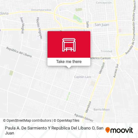 Paula A. De Sarmiento Y República Del Líbano O map
