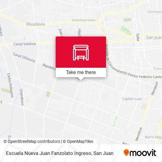 Escuela Nueva Juan Fanzolato Ingreso map
